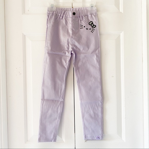 Hello Kitty Girls Purple Sparly Metallic Pants 6 - Picture 12 of 13